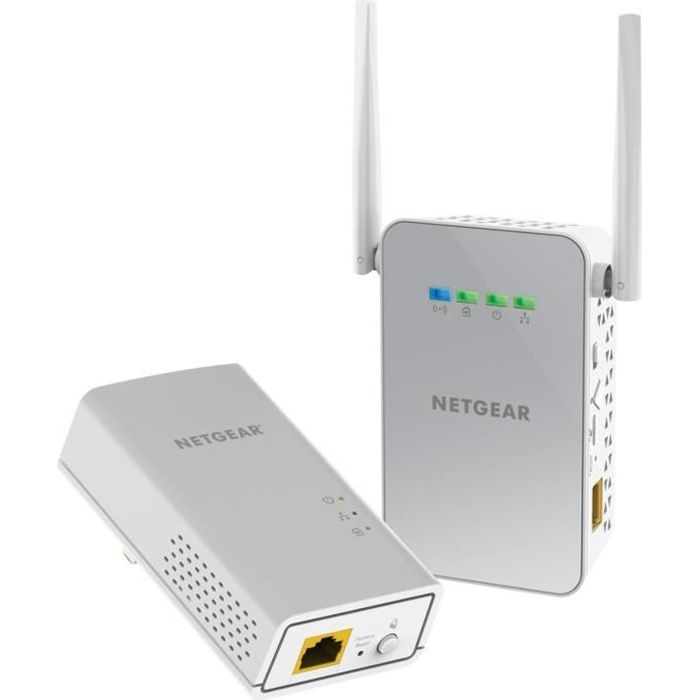 NETGEAR Pack de 2 Adaptateurs CPL Gigabit 1000 + Wifi PLW1000