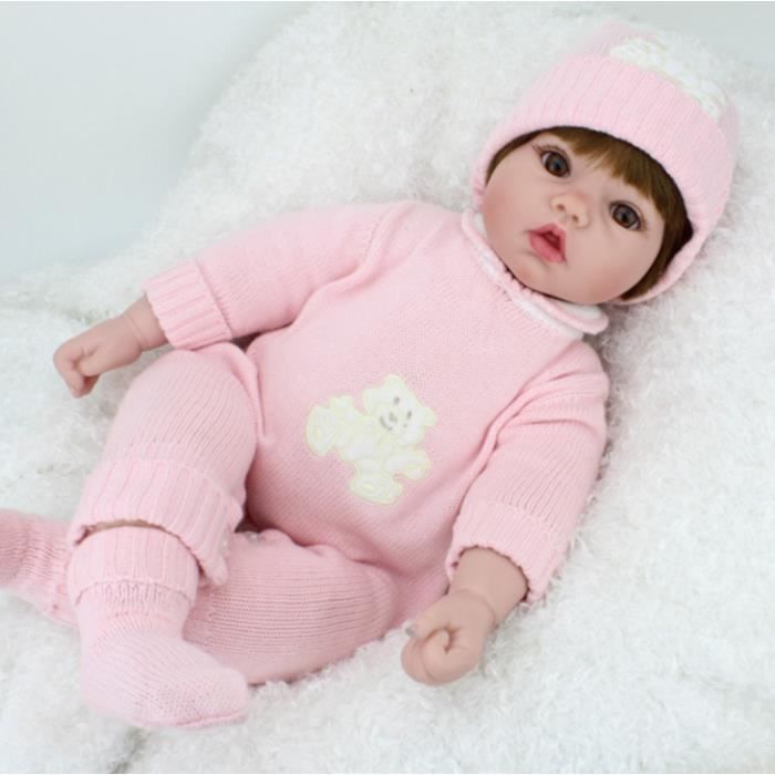 50 Cm Silicone Vinyle Reborn Bebe Gros Yeux Poupee Jouets Fille Cdiscount Jeux Jouets