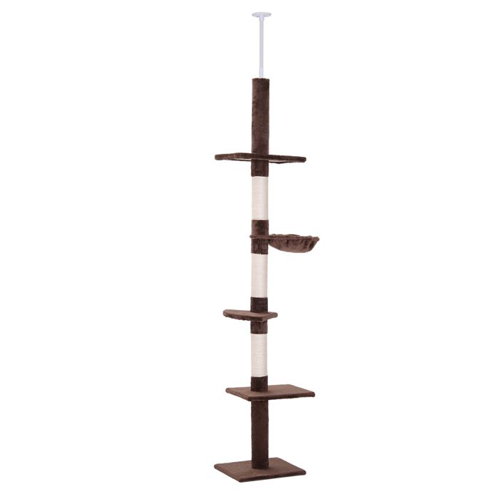 PawHut - griffoir pour chat - panneau de particules - 40x34x260cm - Marron