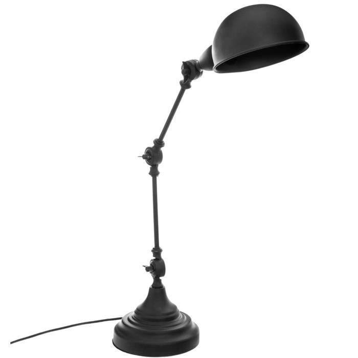 Lampe de bureau en métal couleur noire - L.32 x l.15 x H.55 cm Lampe de bureau en métal couleur noire - L.32 x l.15 x H.55 cm
