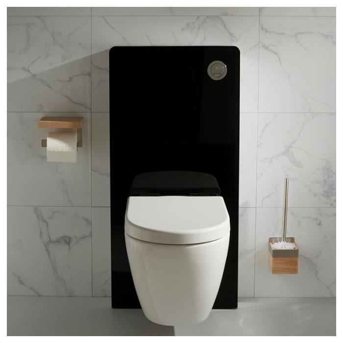Couleur:Noir avec capteur sensitif Module sanitaire 805S pour WC suspendu en verre blanc ou noir 