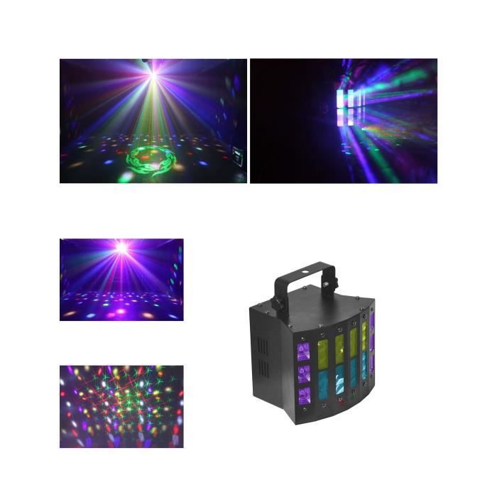 Jeux de lumière Derby Effet Lighting 4-en-1 80W METEOR CLUSTER-Laser multipoints RGB + Strobe + UV pour Bar Lounge.DJ Scènes