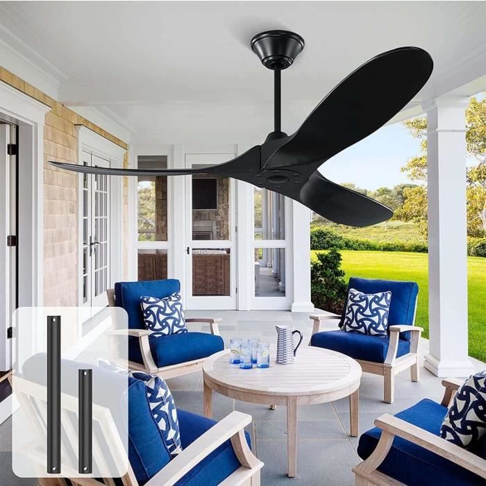 Ventilateur De Plafond Faro Barcelona Palma 129 Cm - Marron - Télécommande - IP44 Extérieur