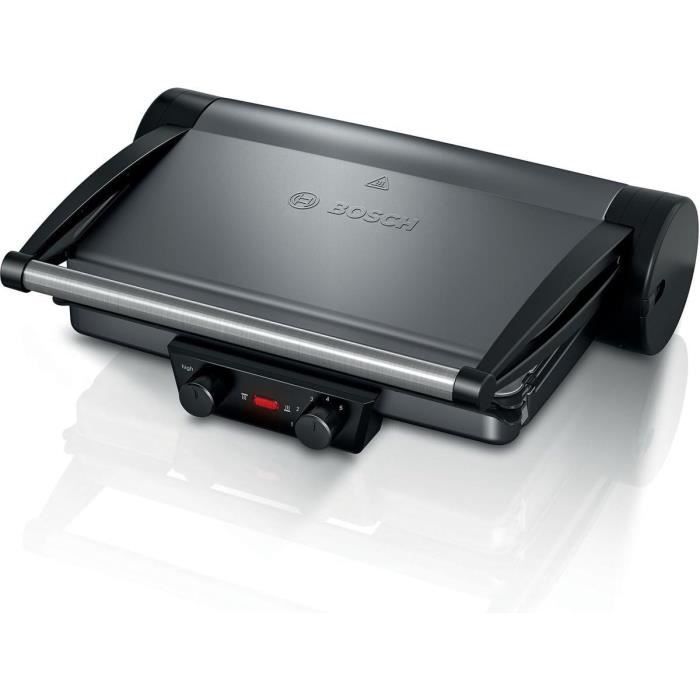 Bosch TCG4215 Barbecue De Table 3 En 1 Avec Contrôle Individuel De La Temperature Egouttoir A Graisse Plat A Gratin Et Plaq Gril