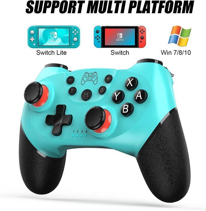 Manette sans Fil, Bluetooth Manette Switch Pro, Switch Controller  Rechargeable avec Turbo/6-Axis Gyro/Double Moteur Vert - Cdiscount  Informatique