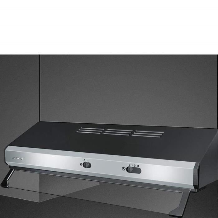 Smeg KSEC61XE2 hotte 285 m³-h Encastrée Acier inoxydable D - Hottes (285 m³-h, E, E, G, 69 dB, 56 dB)