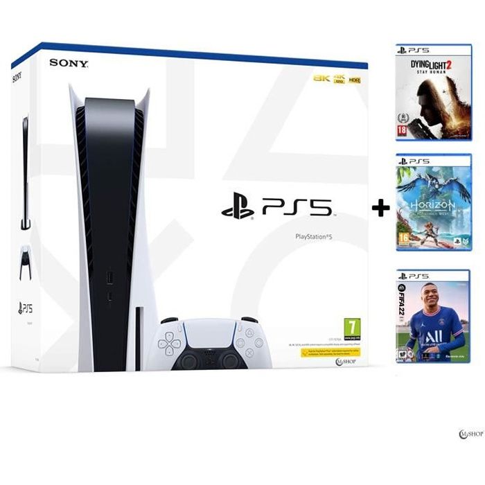 Console de salon - Sony - PlayStation 5 - Blanc - PS5 - Standard - 825 Go