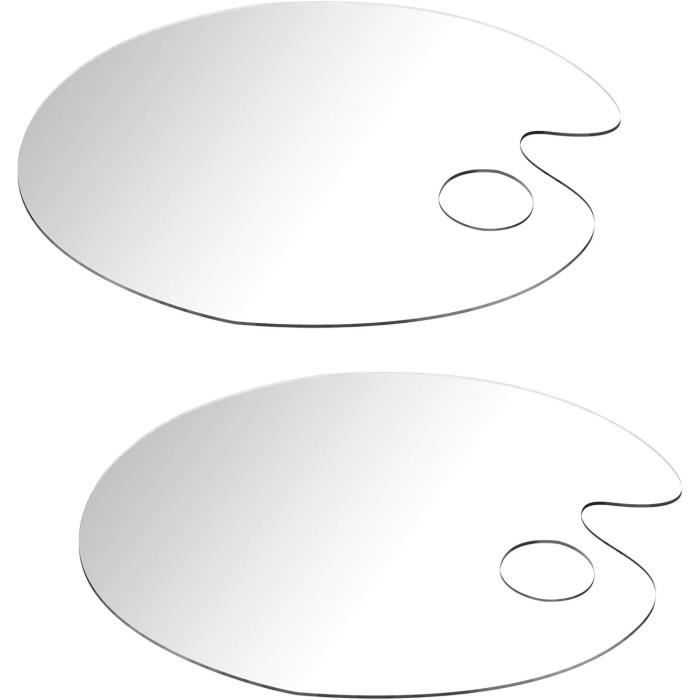2 Palettes De Peinture Acrylique Transparentes Ovales - Antiadhésives Pour Huile, Aquarelle Et DIY