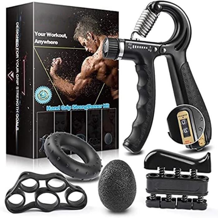 Grip électronique De Musculation Pour Avant-bras - Résistance Réglable 5 à 100 Kg - Compteur Intégré - Poignée Ergonomique Antidérapante