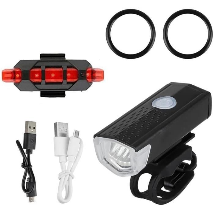 Ensemble d'éclairage de vélo rechargeable USB Ultra Bright Ascher
