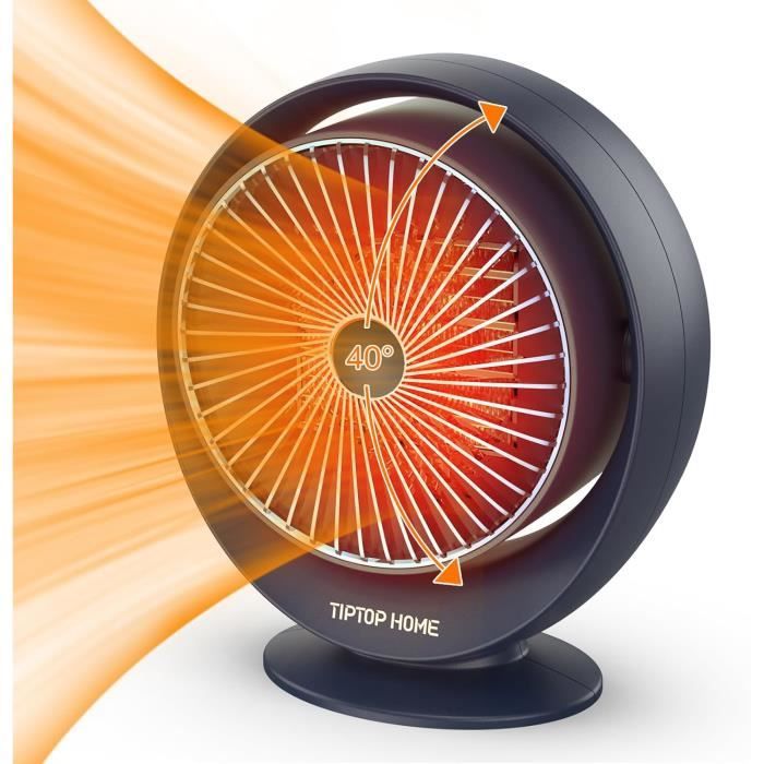 Chauffage Soufflant Céramique PTC Ninonly - 550W/900W, Inclinaison 45°, Silencieux - Pour Salle De Bain, Bureau, Chambre - Anti-basculement