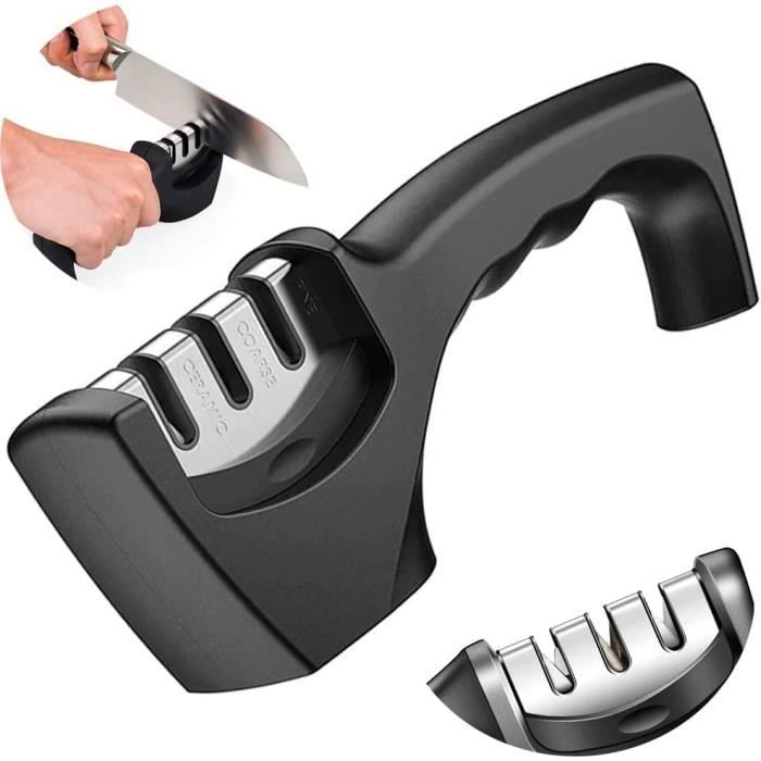 Aiguiseur Diamant Enforcer 3-en-1 - Pour Couteaux, Hameçons, Lames Ondulées (avec Clip Ceinture)