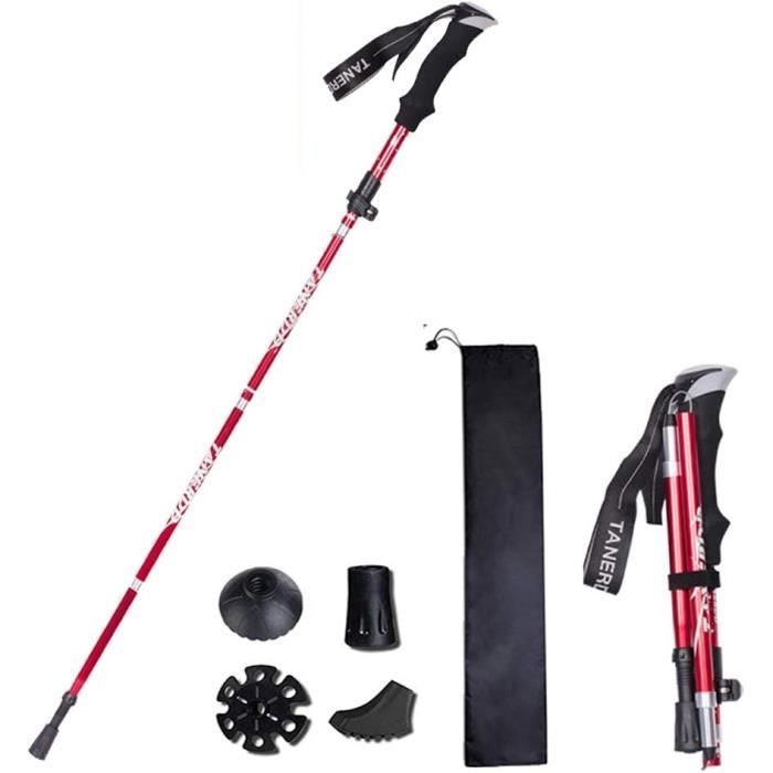 TREKOLOGY TREKZ SE – Lot de 2 bâtons de trekking/randonnée pliables pour hommes, femmes et personnes âgées – Légers, extensibles, rétractables – Équipement de randonnée et de camping