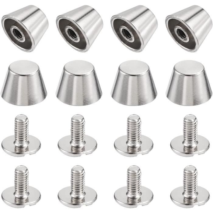 Lot De 12 Clous à Vis Punk En Alliage Noir - 12 Mm - Pour Cuir, Veste, Ceinture - DIY