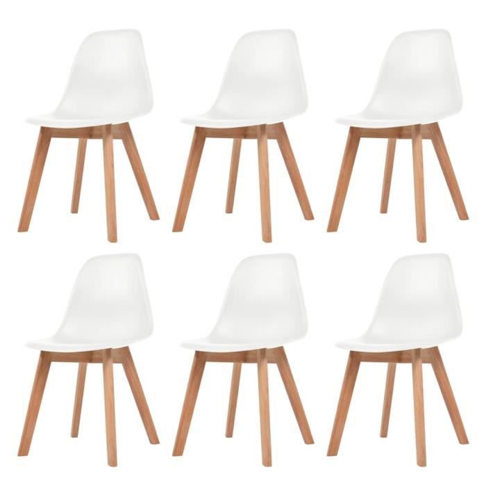 Meilleurs Meuble - Moderne Chaises de salle à manger 6 pcs Blanc Plastique(POIDS:26.5) - 2404