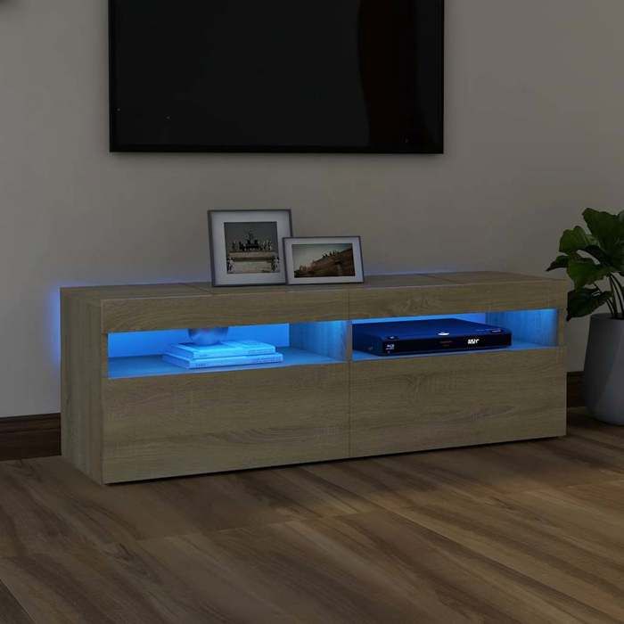 vidaXL Meuble TV avec Lumières LED Armoire de Télévision Meuble Télé de Salon Armoire Basse Salle de Séjour Intérieur 804376
