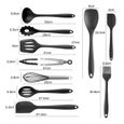 12pcs Ustensiles de cuisine en silicone Spatule Spoonula Brush Fouet Louche Slotted Turner et Spoon Tongs Pasta Fork Filtre-1