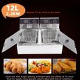 Friteuse électrique cuve inox doubles thermostats 12L Family Fryer sierreshop®-1