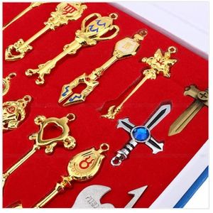 Set De 29 Colliers & Porte-clés Fairy Tail – Alliage Argenté, Chaîne Réglable 40-50 Cm – Figurines Anime, Cosplay, Cadeau Fan