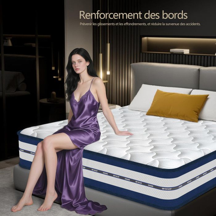 Matelas Pour Berceau Bébé 10 Cm D'épaisseur - Noyau HR ECOPUR Respirant - Taille 70 X 140 Cm - Double Face Ferme - 3