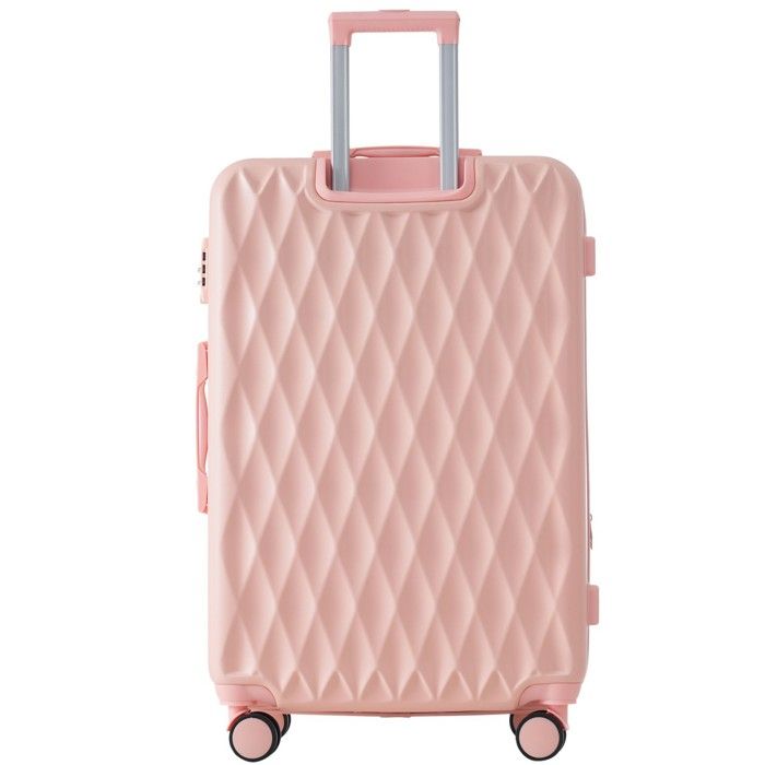 Valise Rigide ABS 43*27*66cm Roues 360° Serrure TSA rose