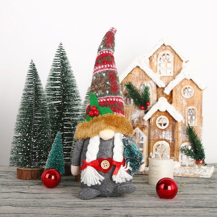 Lot De 3 Lutins De Noël - Père Noël GNOME - Petites Figurines Nain Scandinave Fabriquees A Main Pour Decoration Interieure 98437769