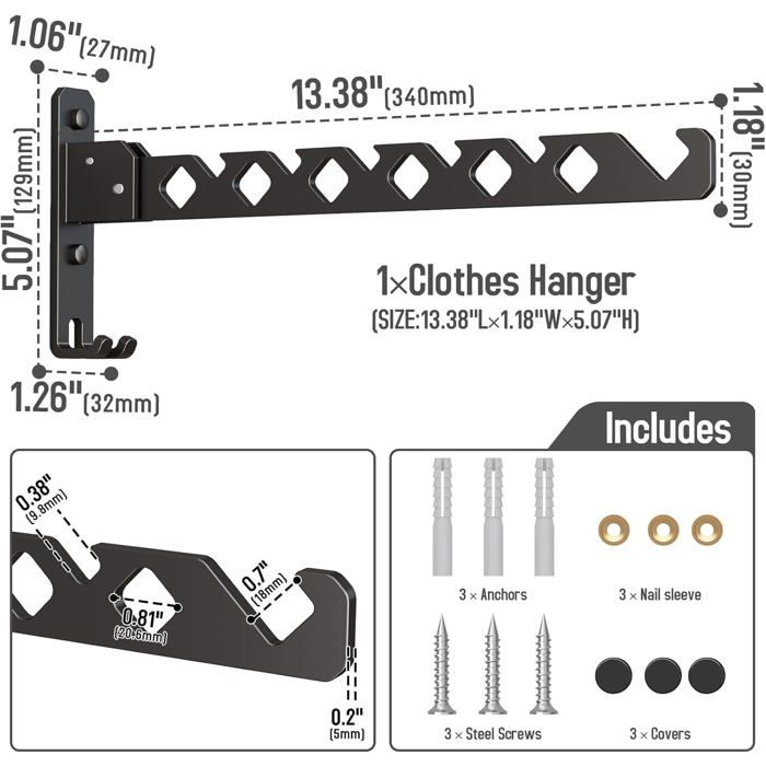 ZER-Séchoir à linge pliable portable pince à linge cintre séchage des
