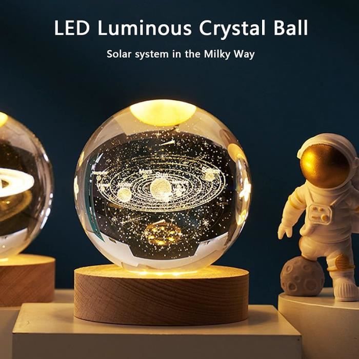 cristal 3D boule veilleuse science espace cerf - avec chargeur