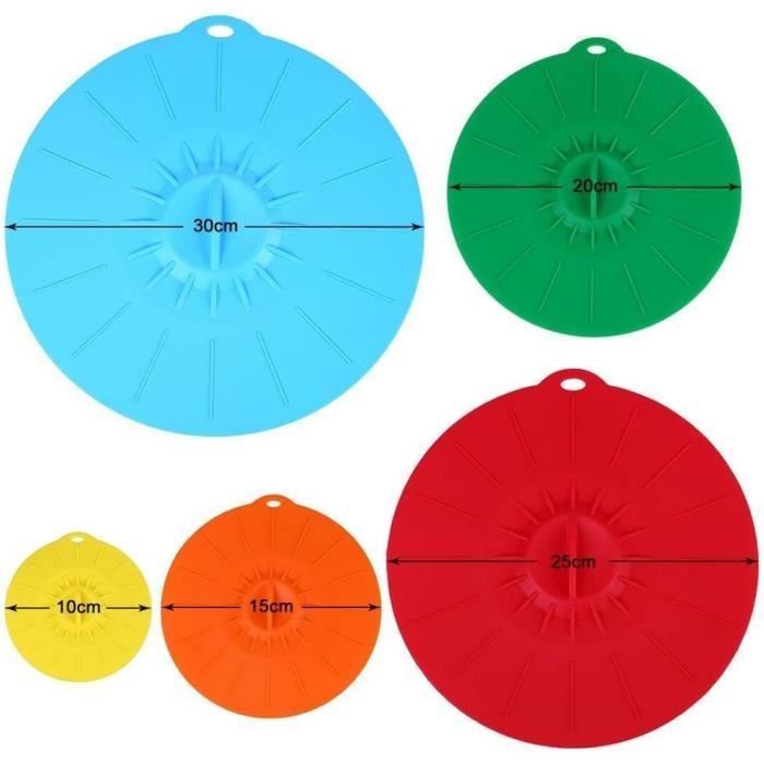 Abiyou Couvercles En Silicone Réutilisables Et Alimentaire Pour Bols, Assiettes, Tasses, Fours