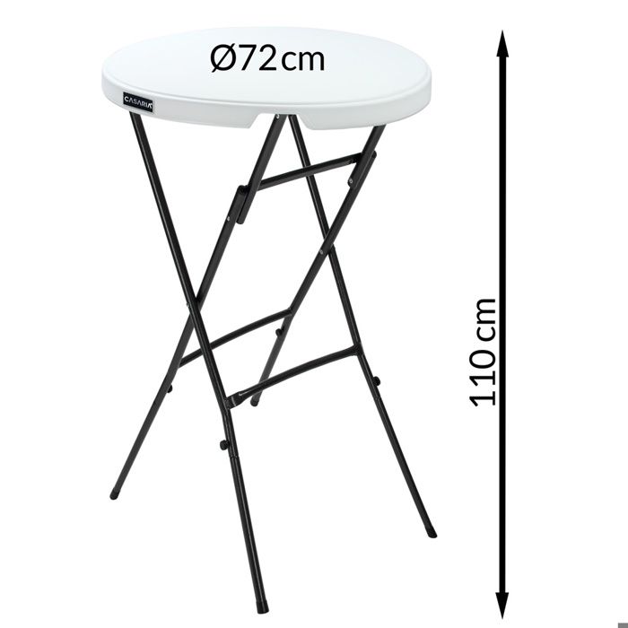Table haute de bar mange-debout Ø 72 cm blanc Table haute pliante 110 cm  Table de bistrot jardin extérieur