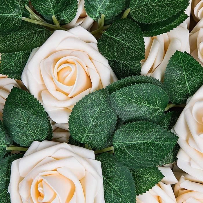 Générique 200pcs Feuilles de Rose en Soie Artificielle pour Bouquets de