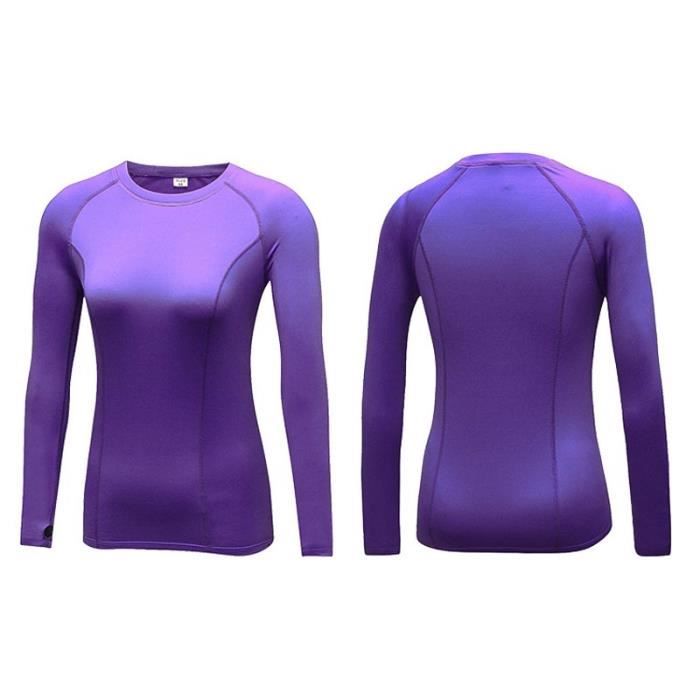 T-shirt Sport Manches Longues Femme - Respirant, Séchage Rapide - Fitness