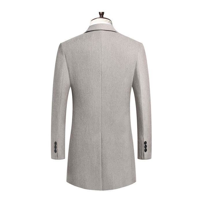 Manteau Homme Hiver Mi-long Grande Taille - Style Trench Coat élégant, Tissu Chaud, Tailles M à 5XL