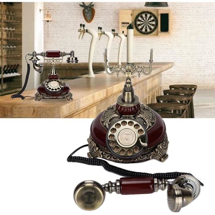 Téléphone Filaire Rétro à Bouton Rotatif Classique Années 1950 Pour La Maison, Le Bureau, L'école, L'hôtel