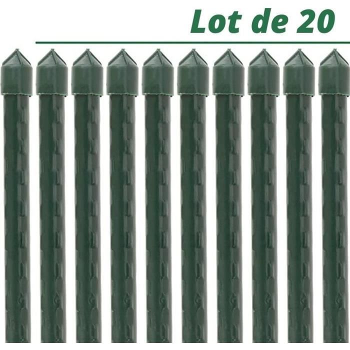 Lot De 10 Tuteurs Pour Plantes 120 Cm Relaxdays - Piquets Acier Plastifié Vert Pour Tomates Potager Jardin