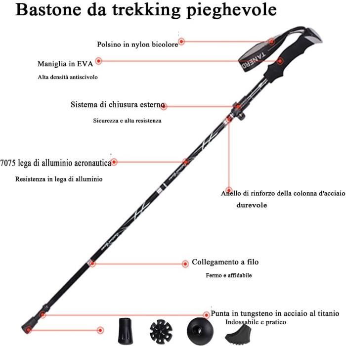 WILLONG Baton De Marche Pliable,2 PCS Bâtons De Randonnée Nordique WILLONG Baton De Marche Pliable,2 PCS Bâtons De Randonnée Nordique