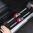 NOIR - Bande autocollante anti-rayures pour Audi A3, 4 pièces, Protection de seuil de porte en Fiber de carbo-2