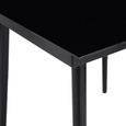vidaXL Table à dîner de jardin Noir 140 x 70 x 74 cm Acier et verre, 21.48kg-2