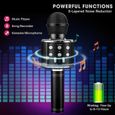 QQ27987-Microphone Karaoke Sans Fil, Karaoké Microphone Bluetooth Portable pour Enfants-Adultes Chanter (Noir)-2