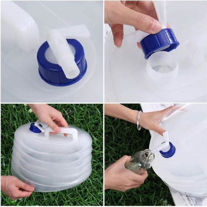 VGEBY Réservoir d'eau pliable 15L avec robinet - Idéal pour camping et
