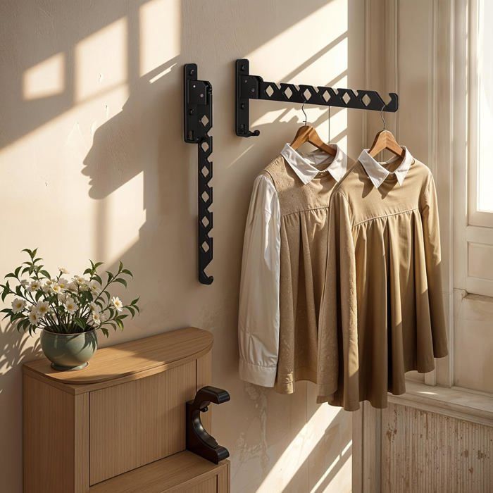 Blanc, Etendoir Mural, Séchoir à Linge Portable pour Voyage, Petit