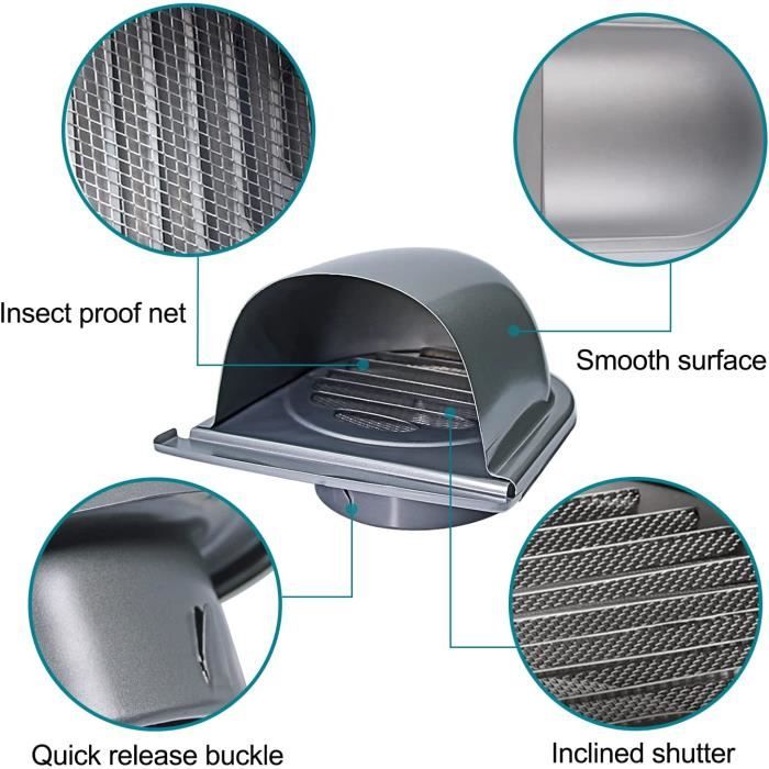 100mm Grille Aeration de Ventilation Inox, Grille de Hotte Cheminée — free download