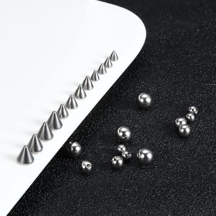 Kit De Piercing Faux Non-perçant - Cristaux Multicolores Pour Sourcil, Lèvre, Nez - Ajustable