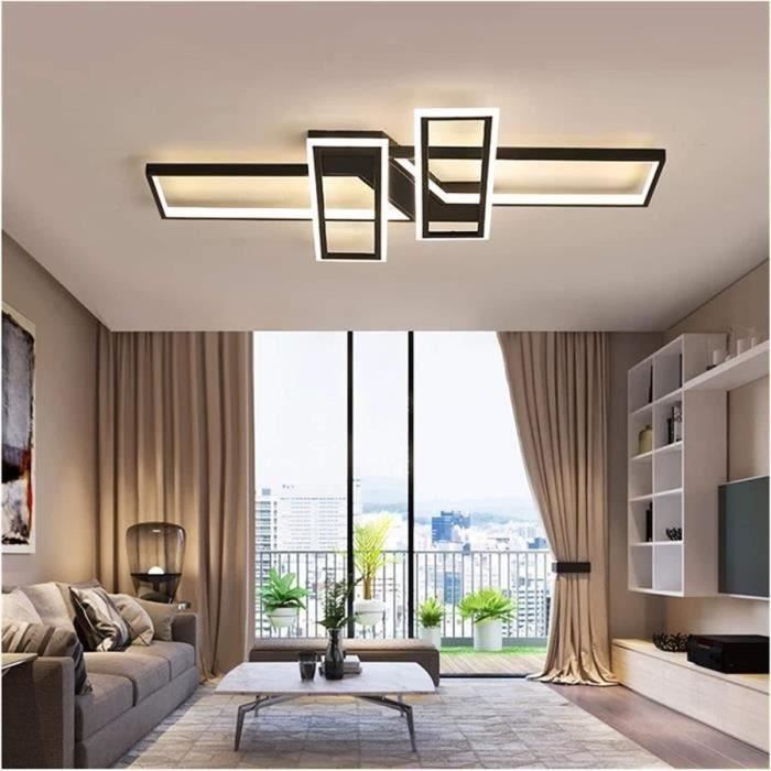 Plafonnier,Luminaire Plafonnier LED Dimmable avec Télécommande, 116W  Grandes Lustre Salon ,Taille: 120*80*6 CM - Cdiscount Maison