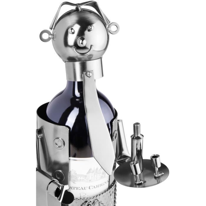 BRUBAKER Porte-bouteille de vin - Joueur de base-ball - Métal - Carte de vœux incluse - Idée cadeau originale - Objet décoratif - La cave BRUBAKER Porte-bouteille de vin - Joueur de base-ball - Métal - Carte de vœux incluse - Idée cadeau originale - Objet décoratif - La cave