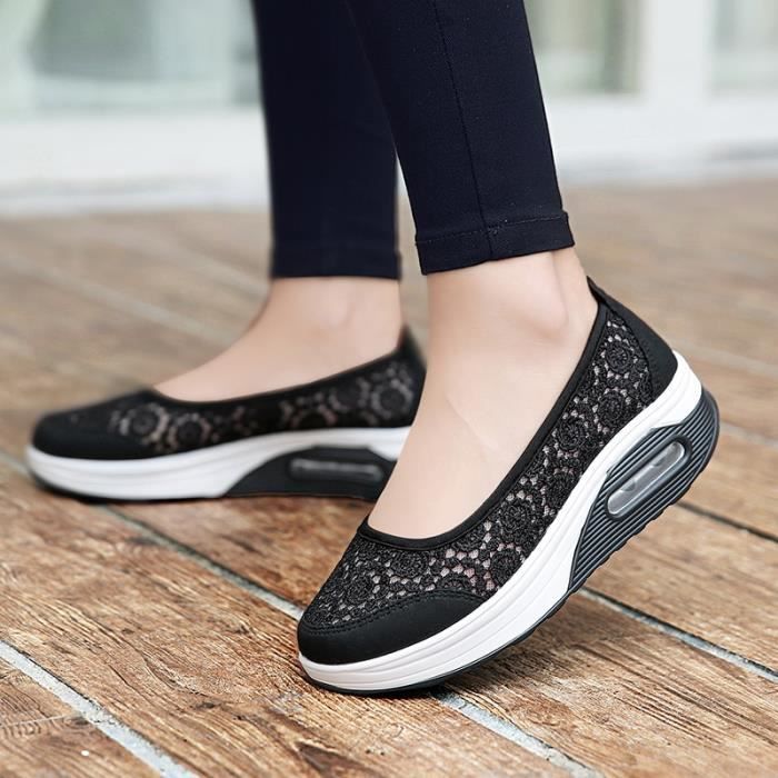Basket dentelle noir femme on sale