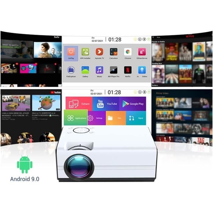 T01A Mini Projecteur 4K Full Hd Android Wifi Vidéo 170 Portable Mini  Projecteur Home Cinéma (Color : Add Bag, Size : Uk)[J3062]