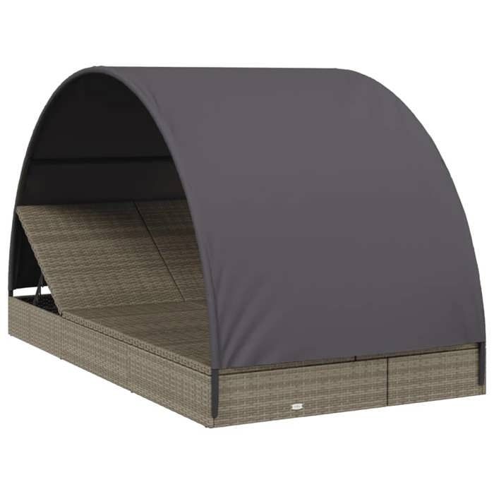 VidaXL Transat 2 places avec toit rond gris 211x112x140 cm, chaise ...