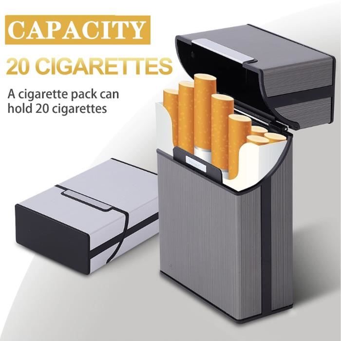 Tui à Cigarettes, Porte Boîte de Cigarette Homme Aluminium Etui Paquet Cigarette Paquet de