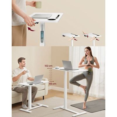 Bureau - VASAGLE - Cadre De Bureau Assis-debout - Réglable En Hauteur, Noir D'Encre
